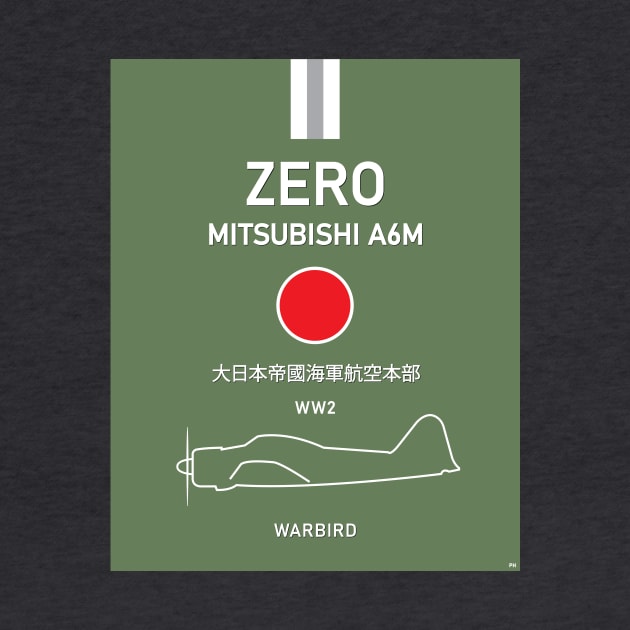 Mitsubishi A6M Zero WW2 Warbird Japan by PB Mary